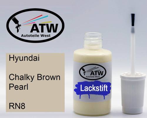 Hyundai, Chalky Brown Pearl, RN8: 20ml Lackstift, von ATW Autoteile West.